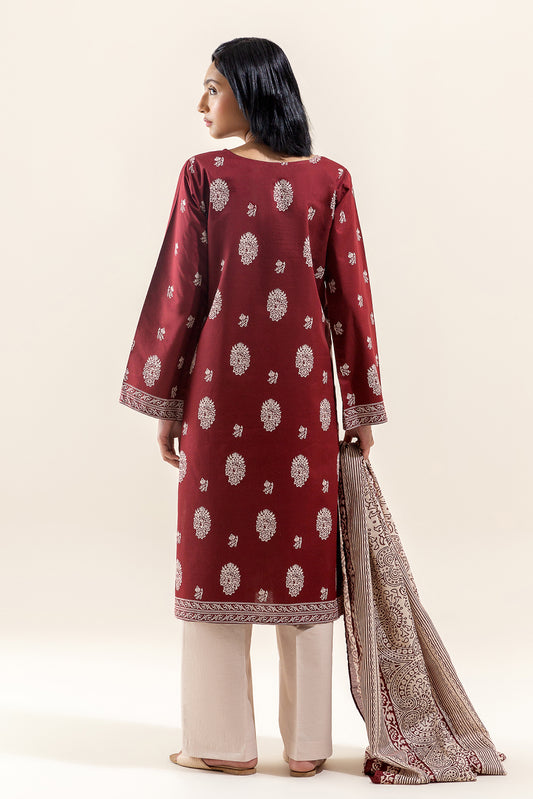 2 PIECE PRINTED LAWN SUIT-GARNET LOOM (UNSTITCHED)