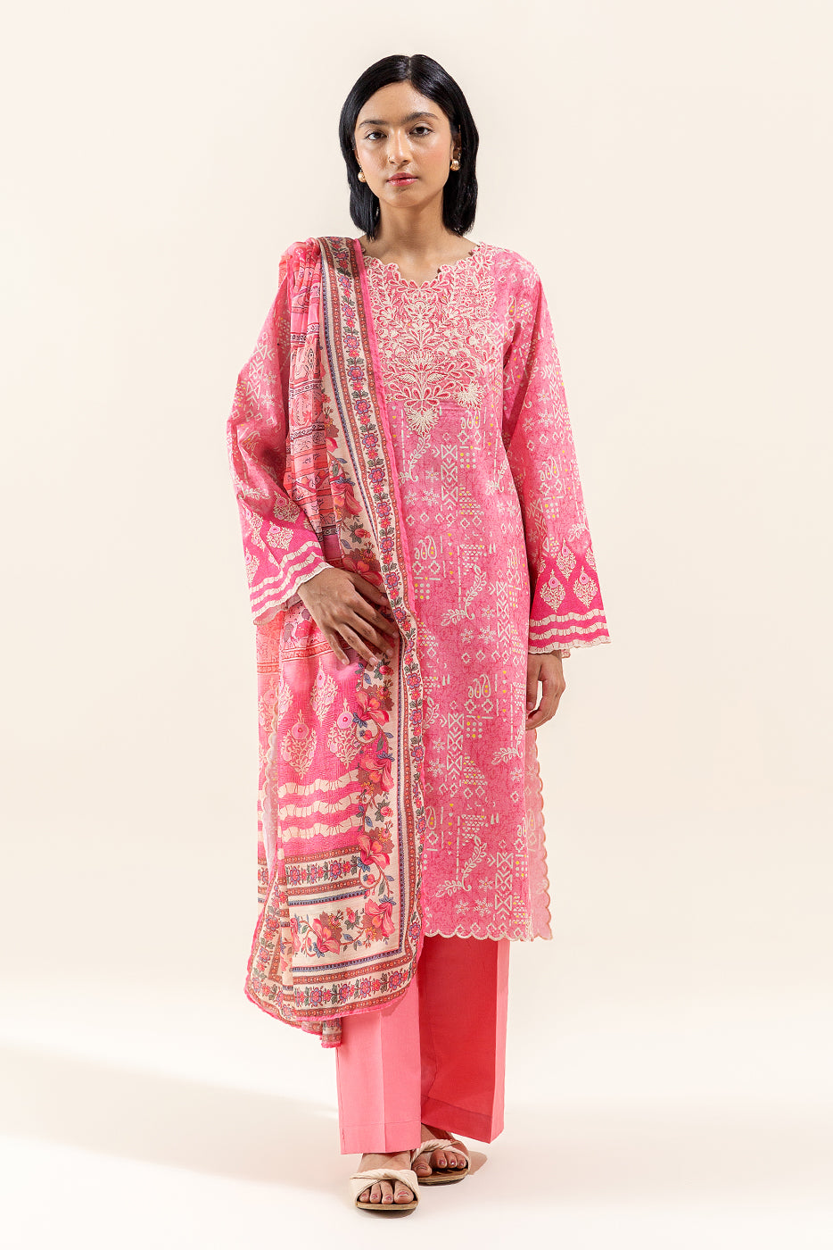 3 PIECE EMBROIDERED LAWN SUIT-ROUGE GLEAM (UNSTITCHED)