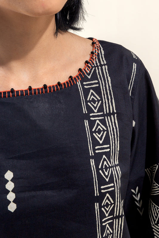 3 PIECE PRINTED LAWN SUIT-RAVEN GILD (UNSTITCHED)