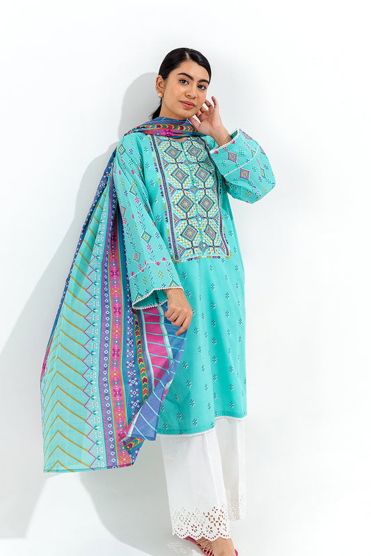 2 PIECE EMBROIDERED LAWN  SUIT (PRET)