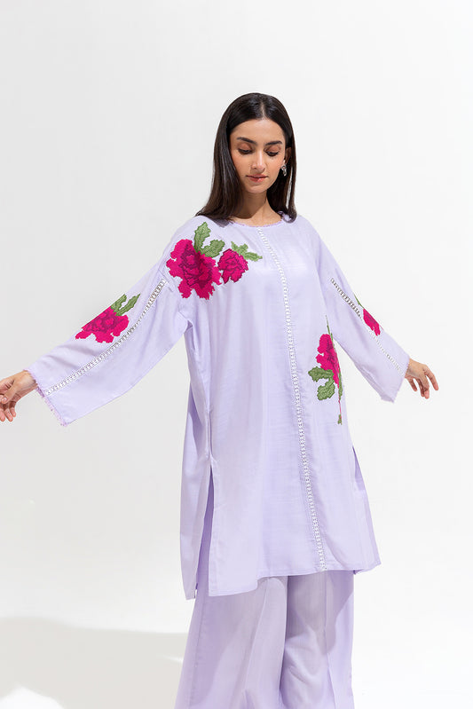 2 PIECE EMBROIDERED VISCOSE SUIT (PRET)