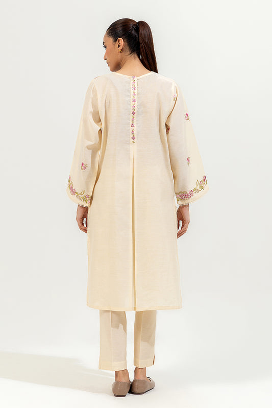 2 PIECE EMBROIDERED FANCY SLUB SUIT (LUXURY-PRET)