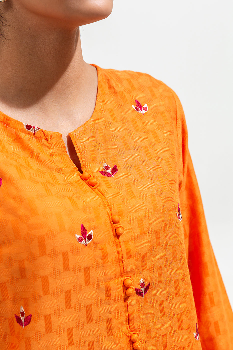 EMBROIDERED JACQUARD SHIRT (PRET)