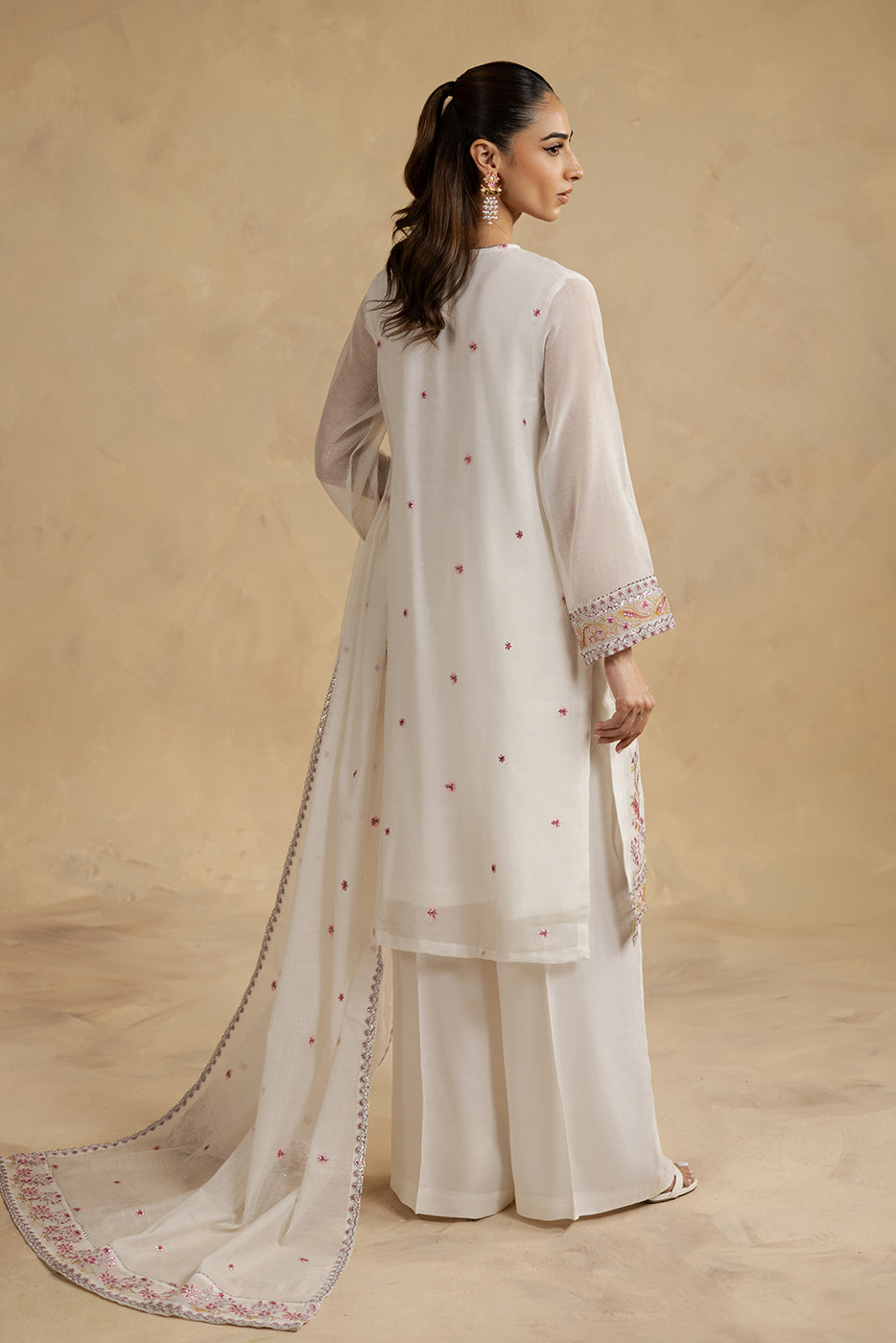 3 PIECE EMBROIDERED KHADDI NET SUIT (LUXURY-PRET)