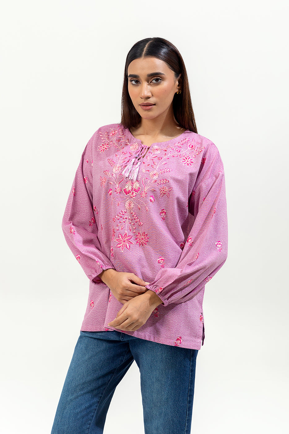 EMBROIDERED KARANDI TOP (PRET)