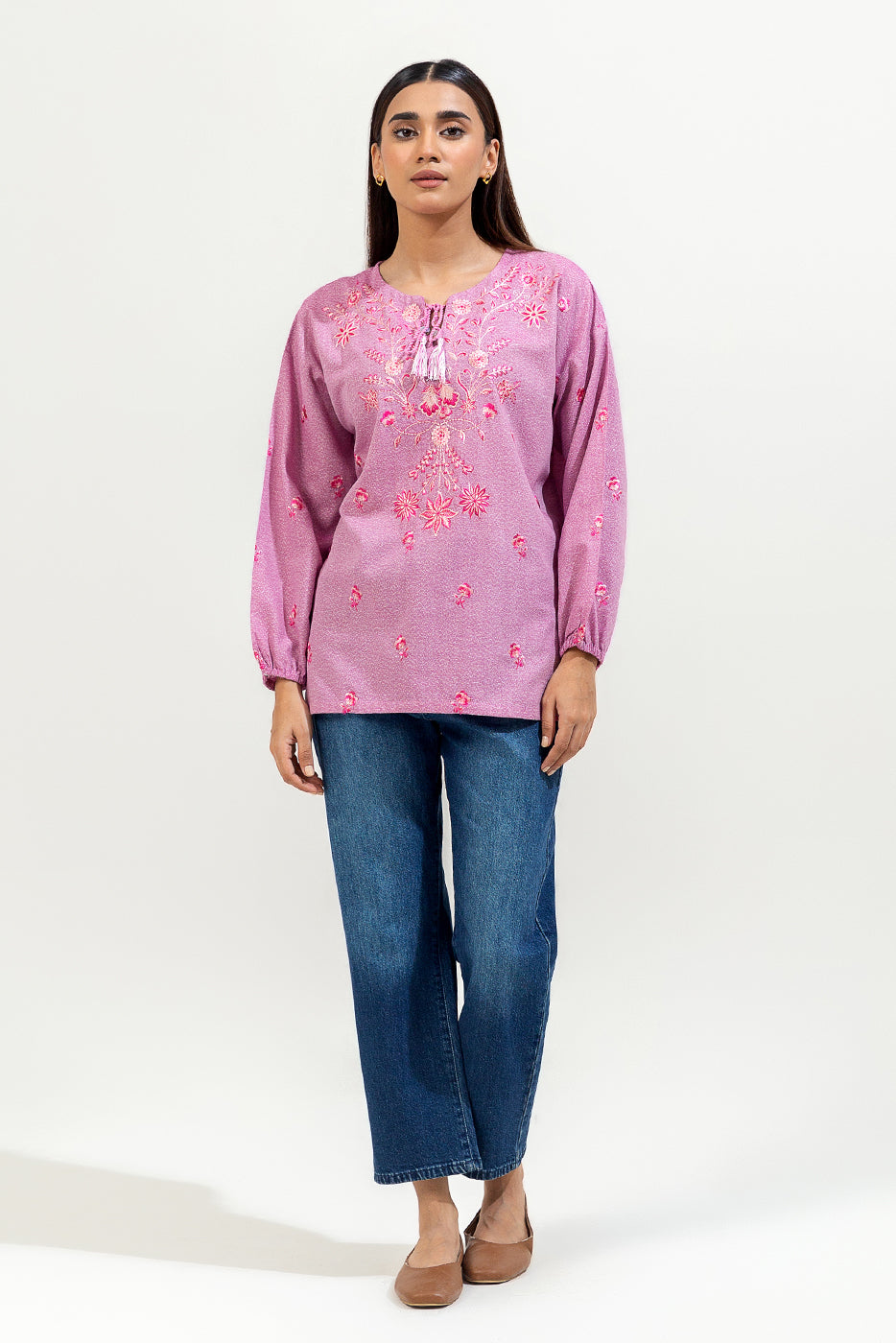 EMBROIDERED KARANDI TOP (PRET)