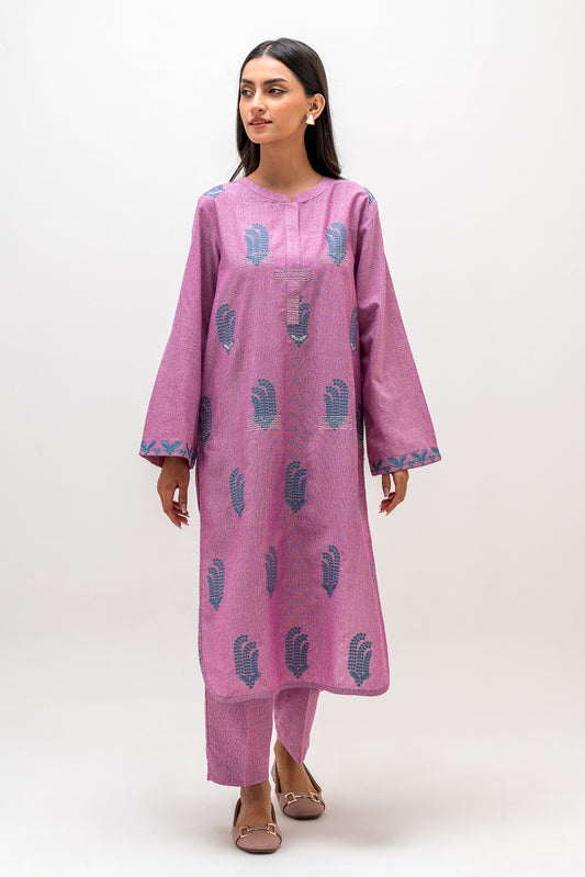 2 PIECE EMBROIDERED KARANDI SHIRT (PRET)