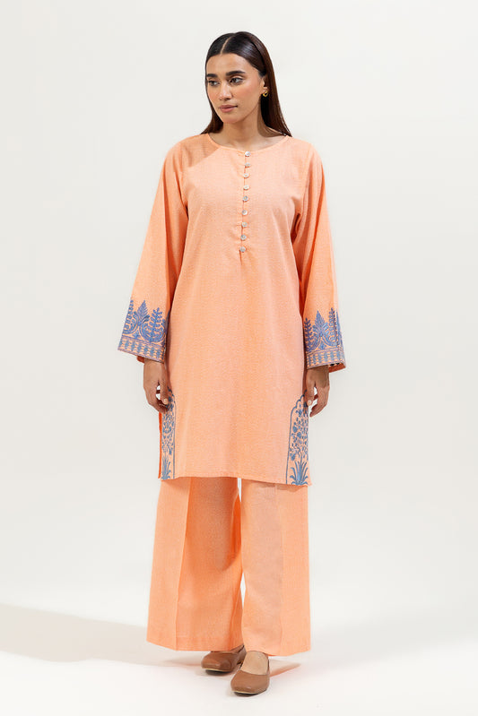 2 PIECE EMBROIDERED KARANDI SUIT (PRET)