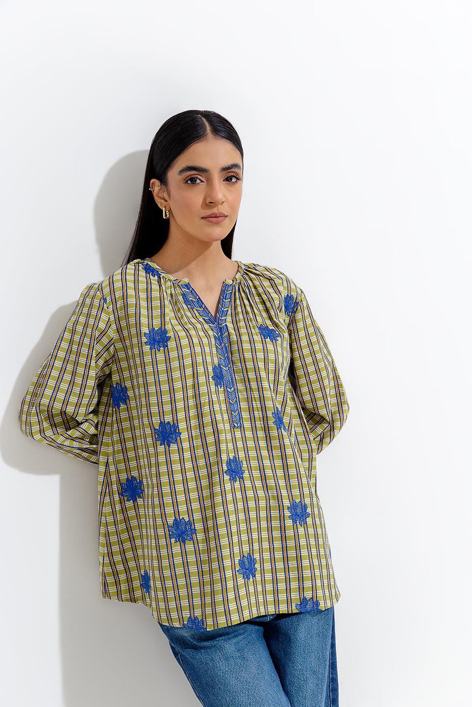 EMBROIDERED JACQUARD SHIRT (PRET)