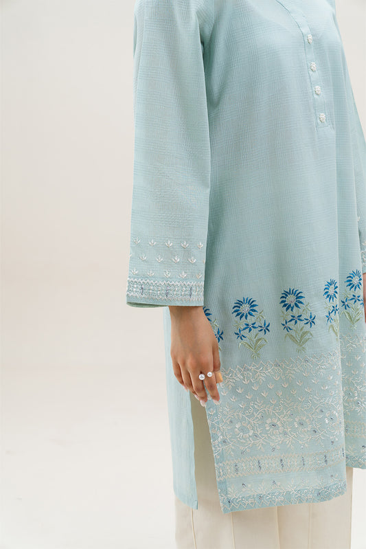 EMBROIDERED PEACH DORIA SHIRT (PRET)