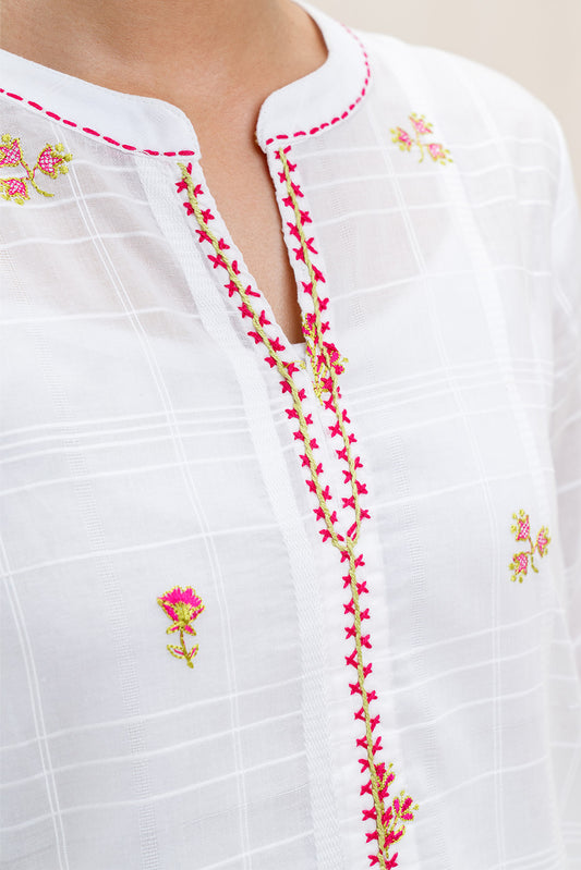 2 PIECE EMBROIDERED DORIA DOBBY SUIT (PRET)