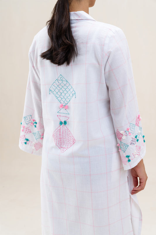 2 PIECE EMBROIDERED YARN DYED SUIT (PRET)