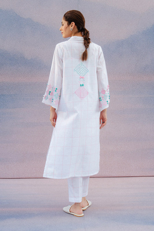 2 PIECE HAND EMBROIDERED YARN DYED SUIT (PRET)