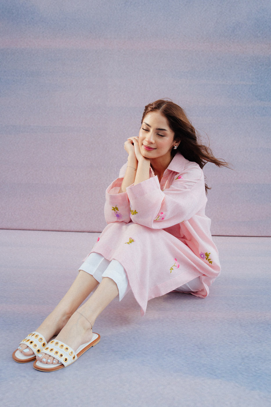 HAND EMBROIDERED YARN DYED SHIRT (PRET)