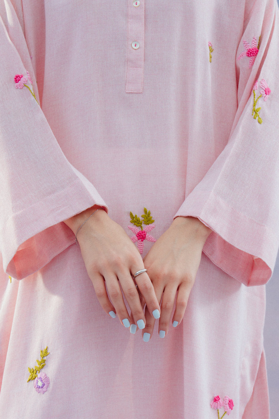 HAND EMBROIDERED YARN DYED SHIRT (PRET)
