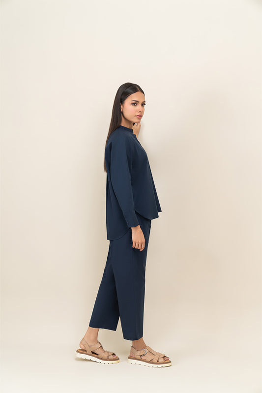 NAVY POPLIN CO-ORD SET