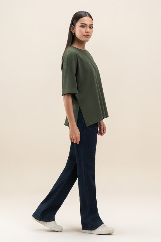 LOOSE SIDE SLIT T-SHIRT