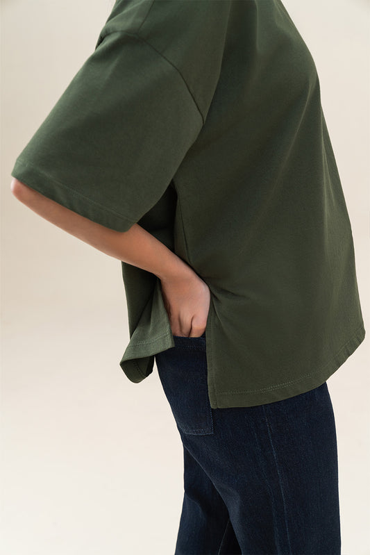 LOOSE SIDE SLIT T-SHIRT