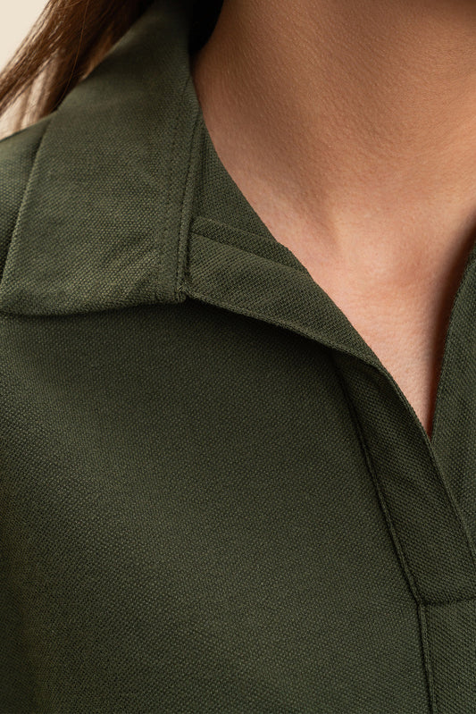 RELAXED FIT COLLARED TOP