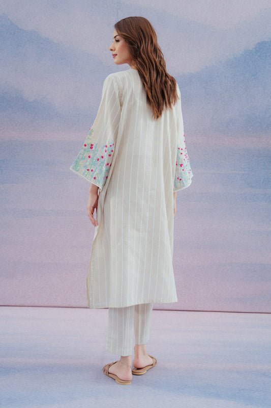 2 PIECE HAND EMBROIDERED YARN DYED SUIT (PRET)