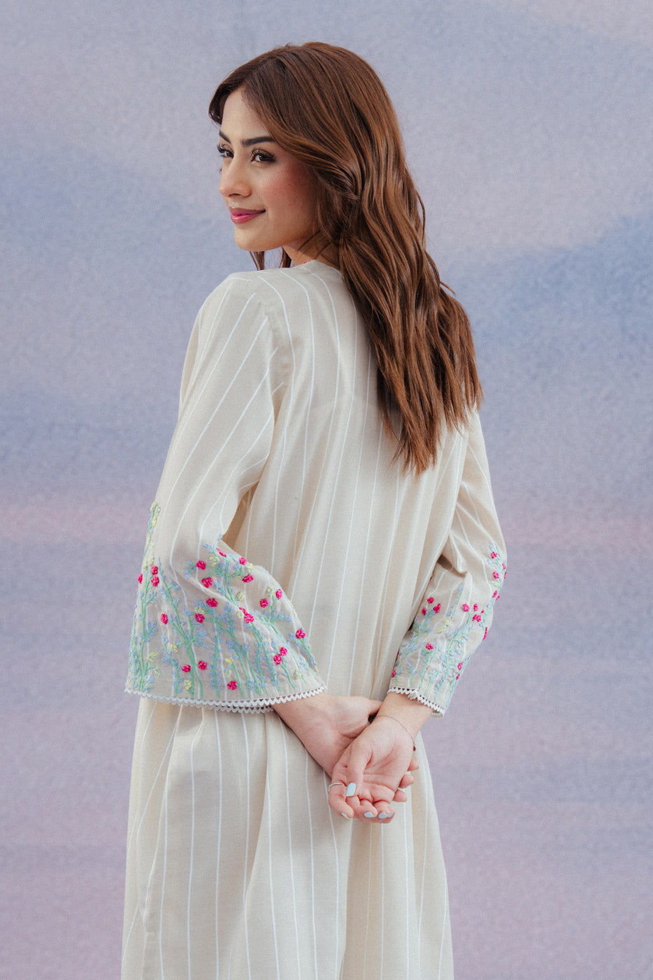 2 PIECE HAND EMBROIDERED YARN DYED SUIT (PRET)