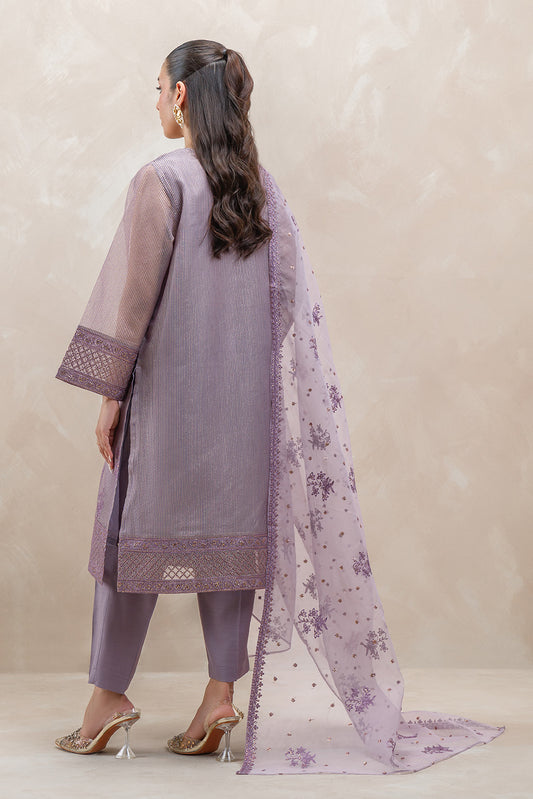 3 PIECE EMBROIDERED ORGANZA BADLA SUIT (LUXURY-PRET)
