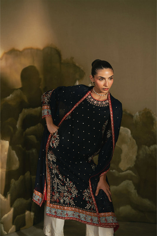 2 PIECE EMBROIDERED ORGANZA SUIT (LUXURY-PRET)