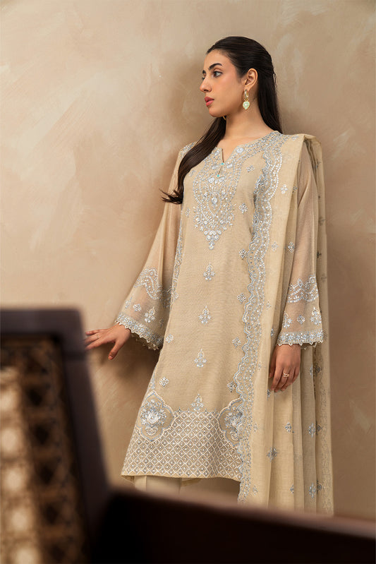 3 PIECE EMBROIDERED COTTON VISCOSE SUIT (LUXURY-PRET)