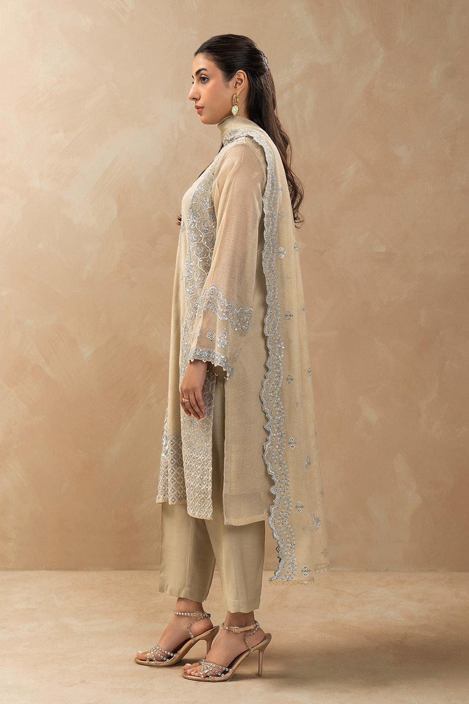 3 PIECE EMBROIDERED COTTON VISCOSE SUIT (LUXURY-PRET)