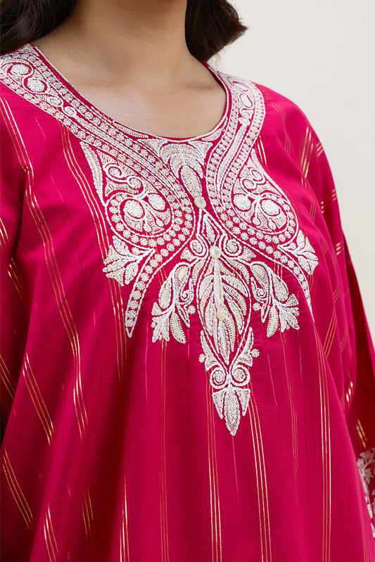 EMBROIDERED COTTON BADLA SHIRT (PRET)