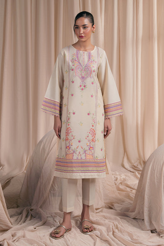 2 PIECE EMBROIDERED SPACE DYED SUIT (PRET)