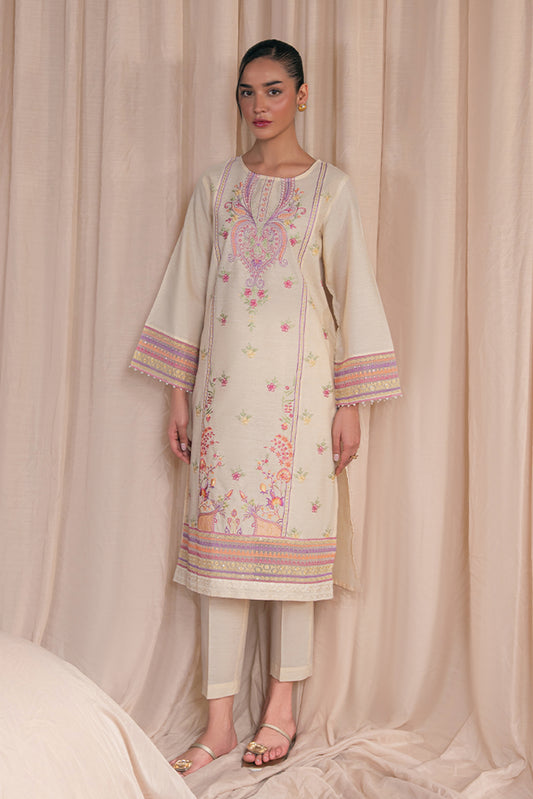 2 PIECE EMBROIDERED SPACE DYED SUIT (PRET)