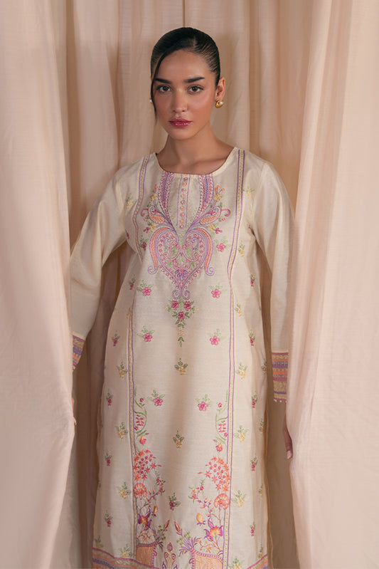 2 PIECE EMBROIDERED SPACE DYED SUIT (PRET)