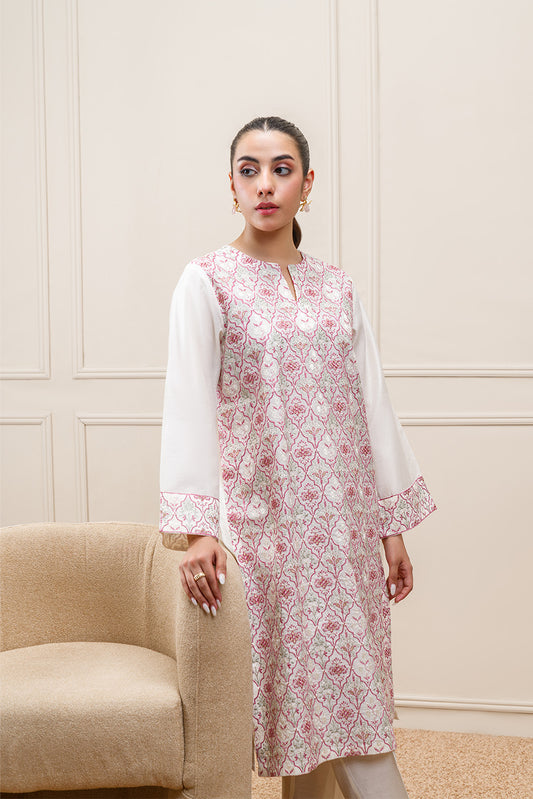 2 PIECE EMBROIDERED TWO TONE SUIT (PRET)