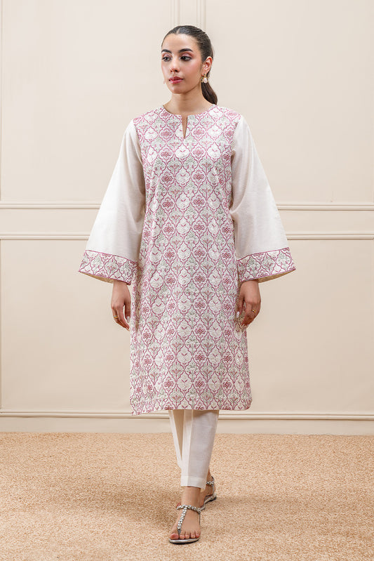 2 PIECE EMBROIDERED TWO TONE SUIT (PRET)