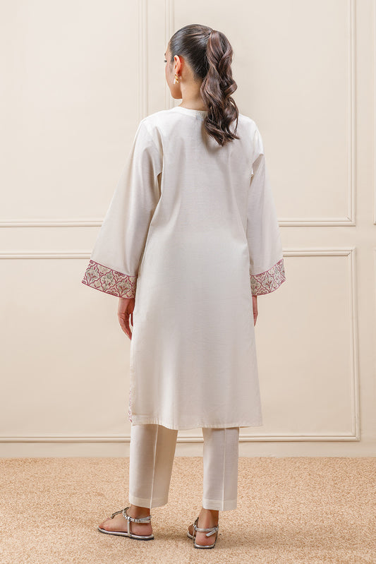 2 PIECE EMBROIDERED TWO TONE SUIT (PRET)
