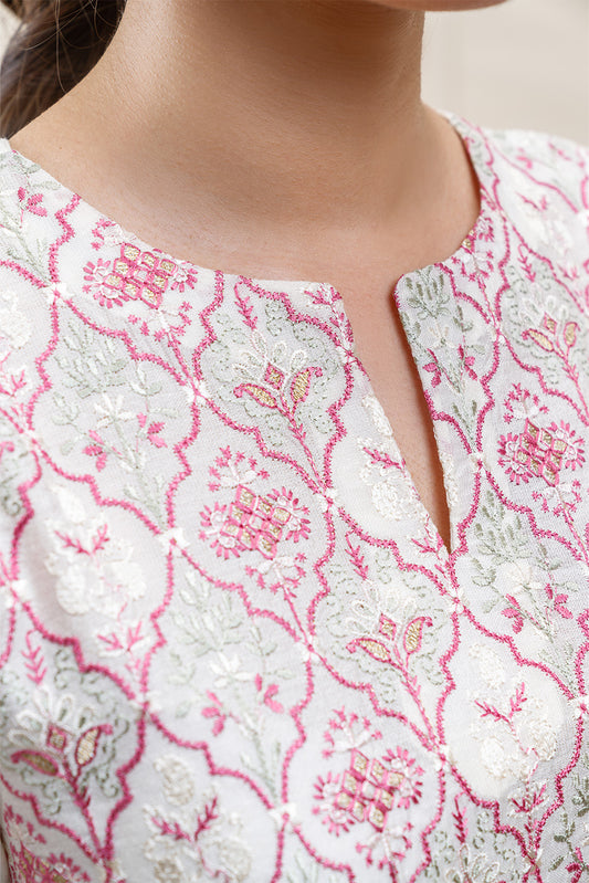 2 PIECE EMBROIDERED TWO TONE SUIT (PRET)