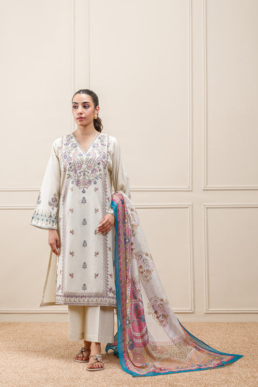 3 PIECE EMBROIDERED MISSOURI SUIT (PRET)
