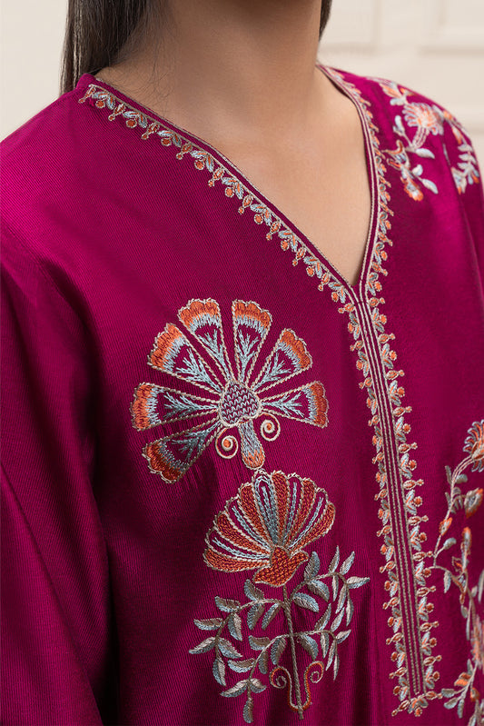 3 PIECE EMBROIDERED TWO TONE SUIT (PRET)