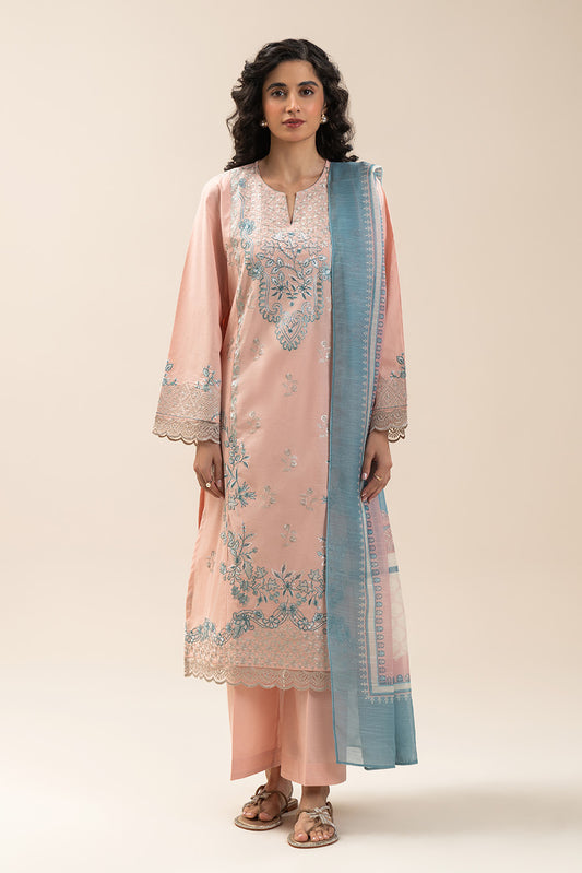 3 PIECE EMBROIDERED LAWN SUIT (PRET)