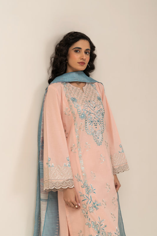 3 PIECE EMBROIDERED LAWN SUIT (PRET)