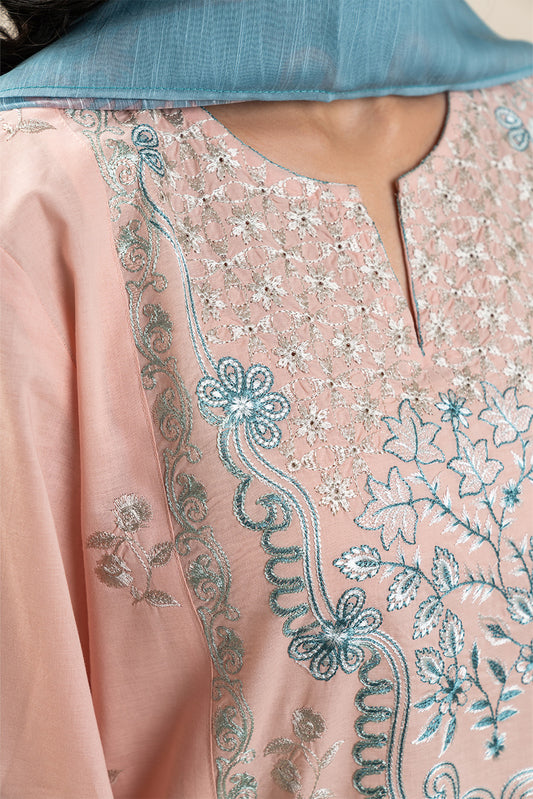3 PIECE EMBROIDERED LAWN SUIT (PRET)