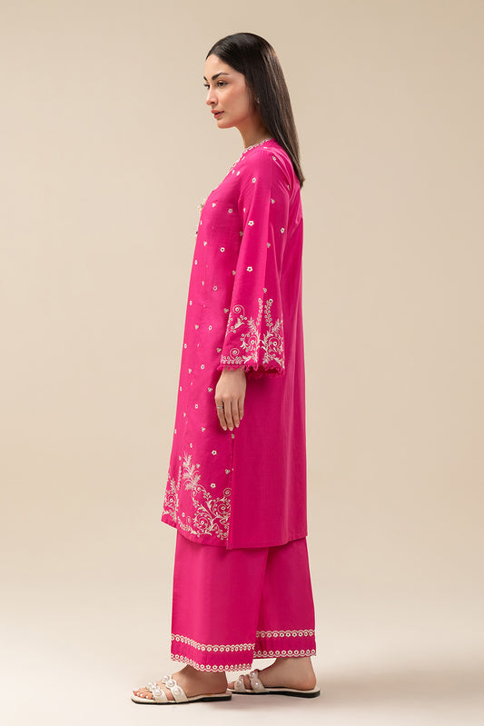 2 PIECE EMBROIDERED COTTON VISCOSE SUIT (PRET)
