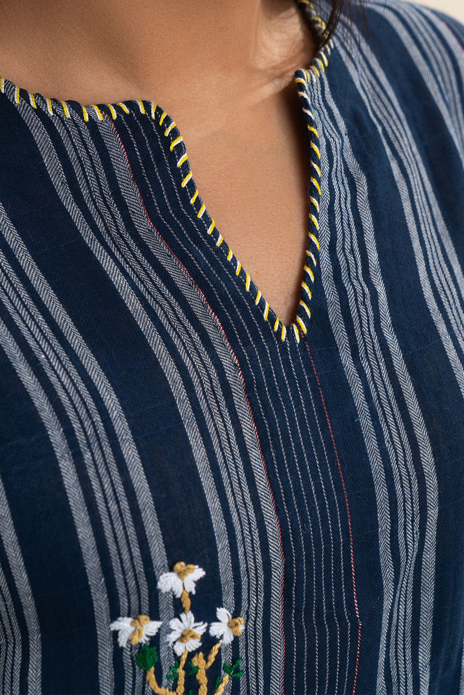 EMBROIDERED YARN DYED SHIRT (PRET)