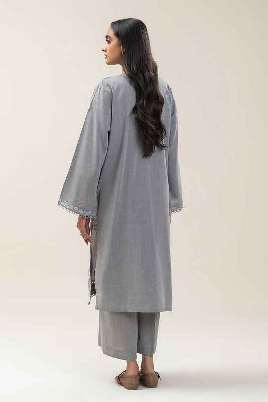 2 PIECE EMBROIDERED YARN DYED VISCOSE CHAMBRAY SUIT (PRET)