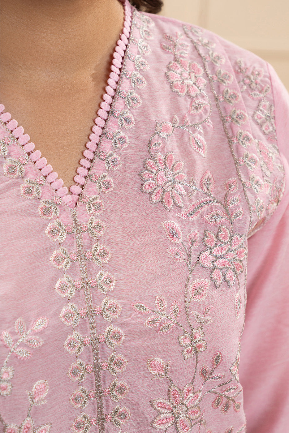 3 PIECE EMBROIDERED SPACE DYED SUIT (PRET)