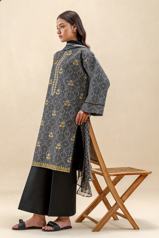 2 PIECE EMBROIDERED LAWN SUIT-MIDNIGHT GLAZED (UNSTITCHED)