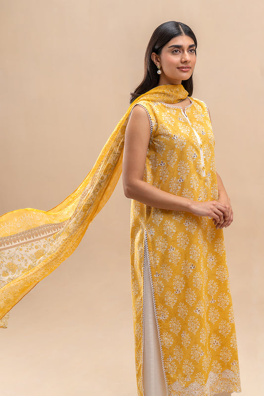 2 PIECE EMBROIDERED LAWN SUIT-YELLOW DREAM (UNSTITCHED)