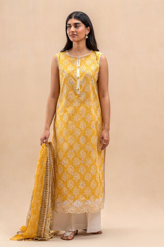 2 PIECE EMBROIDERED LAWN SUIT-YELLOW DREAM (UNSTITCHED)