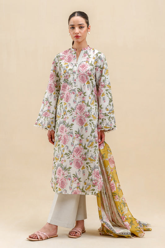 3 PIECE PRINTED LAWN SUIT-MAJESTIC BLOOM (UNSTITCHED)